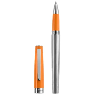 Roller Montegrappa Armonia Duetto din rasina portocaliu cu finisaj din otel inoxidabil