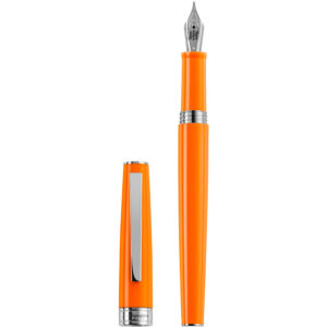 Stilou Montegrappa Armonia din rasina orange cu finisaj din otel inoxidabil