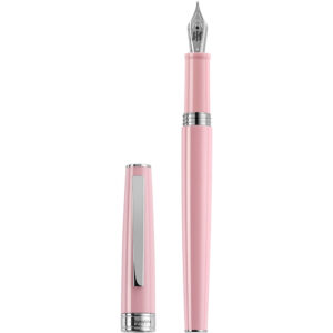 Stilou Montegrappa Armonia din rasina roz cu finisaj din otel inoxidabil