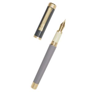 Stilou Montegrappa Zero Justitia, rasina alb-nisipiu si gri