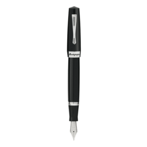 Stilou Elmo 02 Montegrappa din rasina neagra cu finisaj din otel inoxidabil