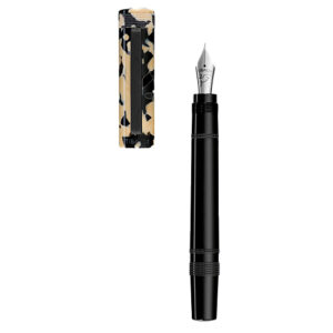 Stilou Perfecta  Tibaldi  din rasina Tortoise beige cu finisaj din otel inoxidabil