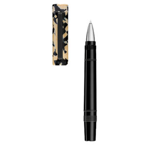 Roller Perfecta  Tibaldi  din rasina Tortoise beige cu finisaj din otel inoxidabil