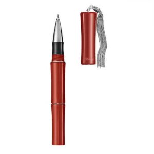 Roller Bamboo Tibaldi lipstick red din rasina cu ciucure de argint