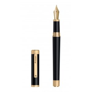 Stilou Montegrappa Zero din rasina neagra cu finisaj placat cu aur galben