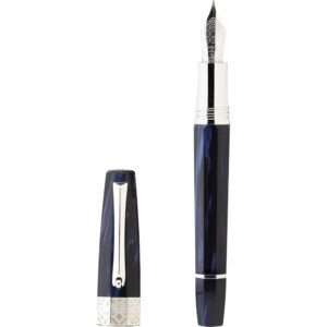 Stilou Montegrappa Extra Otto argint cu rasina albastru inchis