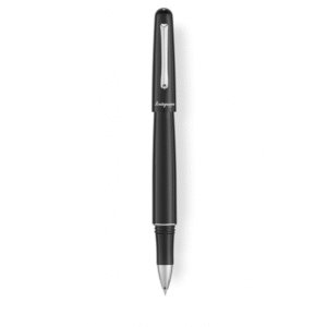 Roller Elmo 01 Montegrappa din rasina neagra cu finisaj din otel inoxidabil