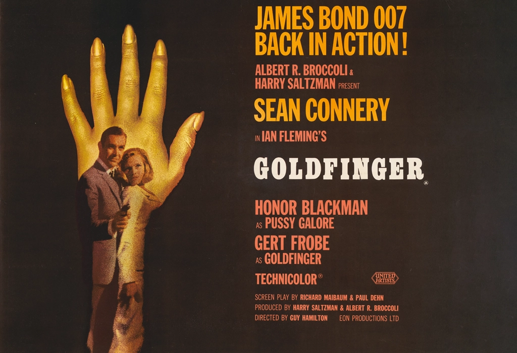 Poster clasic James Bond Goldfinger, inspirație pentru colecția de instrumente de scris de lux Goldfinger.