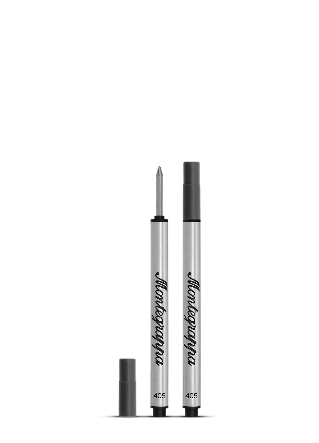 Rezerve Montegrappa 405 pentru instrumente de scris, cartușe argintii cu capac negru